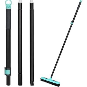 Black and Teal Broom with Adjustable Handle